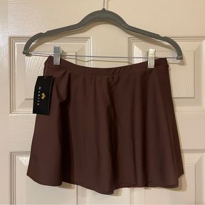 mock wrap pull-on skirt